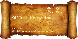 Kürti Krisztina névjegykártya
